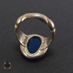 انگشتر عقیق آبی مردانه - کد 8133 - تصویر 3