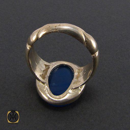 انگشتر عقیق آبی مردانه - کد 8133 - تصویر 3