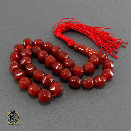 تسبیح عقیق قرمز 33 دانه تراش ممتاز -کد 4043 - تصویر 2