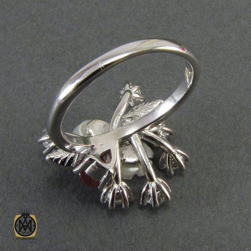 انگشتر تورمالین، کوارتز و صدف طرح سوسن زنانه -کد 2023 - تصویر 3