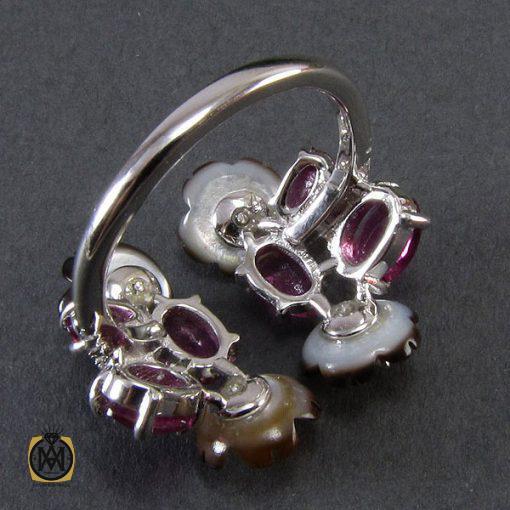 انگشتر تورمالین، صدف و کوارتز طرح نرگس زنانه -کد 2029 - تصویر 3