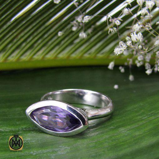 انگشتر آمتیست زنانه طرح ملیکا - کد 2034 - تصویر 2