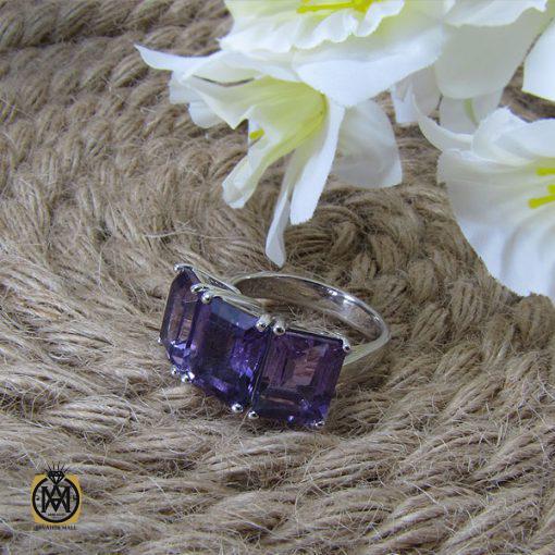 4 انگشتر آمتیست زنانه طرح یارا - کد 2043 - تصویر 2