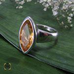 انگشتر سیترین زنانه طرح گلاسا – کد 2051 - تصویر 2