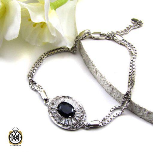 دستبند یاقوت کبود زنانه اصل و معدنی طرح نیلوفر – کد 1011 - تصویر 5