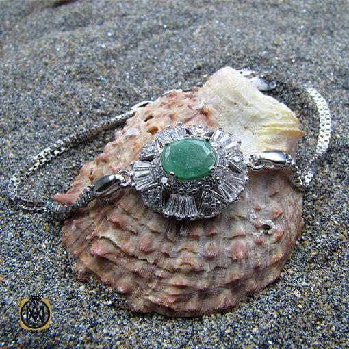 4 دستبند نقره زمرد زنانه – کد 1018 - تصویر 3