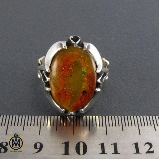 4 انگشتر کهربا مردانه بولونی لهستان اصل - کد 8045 - تصویر 4