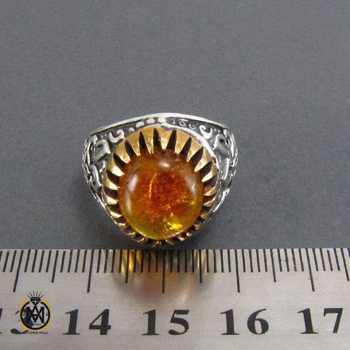 انگشتر کهربا مردانه - کد 8047 - تصویر 4