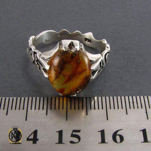 انگشتر کهربا مردانه - کد 8049 - تصویر 4