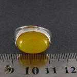 انگشتر عقیق زرد حکاکی شرف الشمس مردانه - کد 8055 - تصویر 4