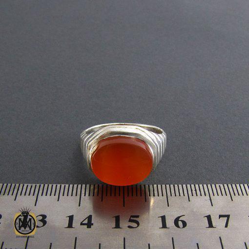 انگشتر عقیق یمن حکاکی شرف الشمس مردانه - کد 8062 - تصویر 4