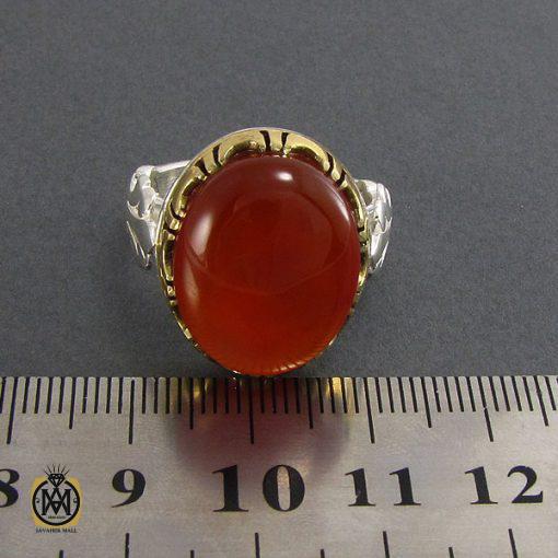 4 انگشتر عقیق یمن حکاکی شرف الشمس مردانه - کد 8071 - تصویر 4