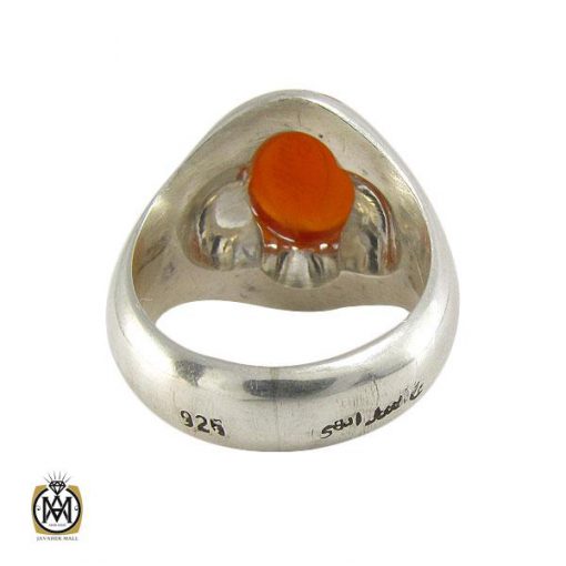 انگشتر عقیق یمن حکاکی شرف الشمس مردانه - کد 8073 - تصویر 4