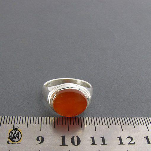 انگشتر عقیق یمن حکاکی شرف الشمس مردانه - کد 8074 - تصویر 4