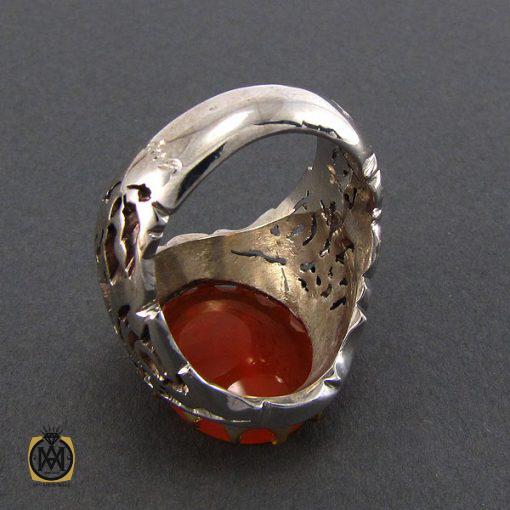 4 انگشتر عقیق یمن مردانه با حکاکی یا اهل العالم قتل الحسین بکربلا عطشان - کد 8077 - تصویر 4