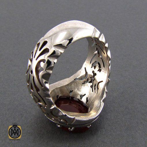 4 انگشتر عقیق یمن مردانه با حکاکی یا زین العابدین - کد 8081 - تصویر 4