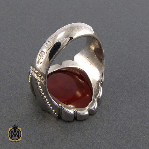 4 انگشتر عقیق یمن مردانه با حکاکی عجل لولیک الفرج - کد 8085 - تصویر 4