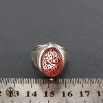 انگشتر عقیق یمن مردانه با حکاکی حسبی من هو حسبی - کد 8090 - تصویر 4