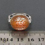 4 انگشتر عقیق یمن مردانه با حکاکی یا علی ابن ابیطالب اغثنی - کد 8092 - تصویر 4