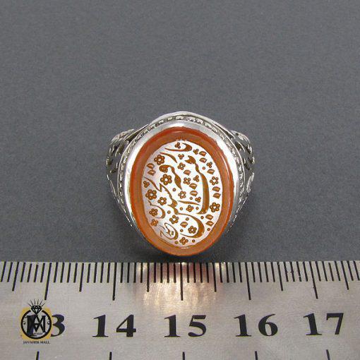 انگشتر عقیق یمن مردانه با حکاکی یا رقیه بنت الحسین س - کد 8094 - تصویر 4