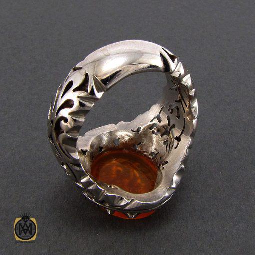 4 انگشتر عقیق یمن مردانه با حکاکی العزه لله جميعا - کد 8096 - تصویر 4