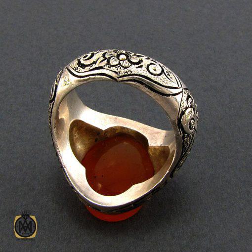 انگشتر عقیق یمن مردانه با حکاکی اياک نعبد و اياک نستعين - کد 8100 - تصویر 4