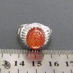 انگشتر عقیق یمن مردانه با حکاکی یا حبیب التوابین‬‎ - کد 8110 - تصویر 4