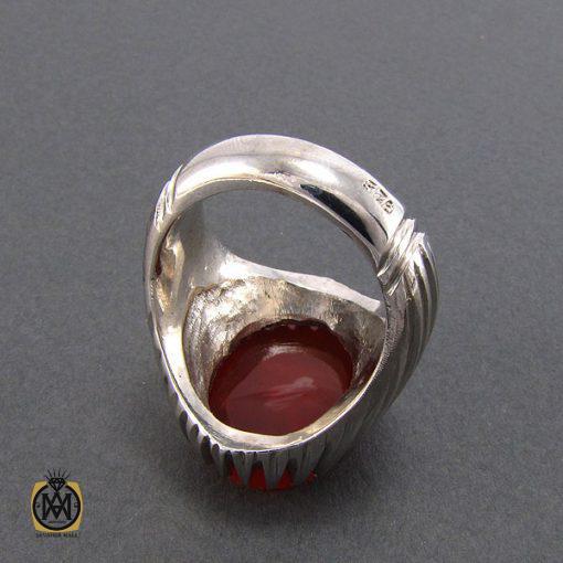 انگشتر عقیق یمن مردانه با حکاکی السلام علی خاتم النبین - کد 8111 - تصویر 4