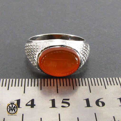 انگشتر عقیق یمن مردانه با حکاکی یا شرف الشمس - کد 8113 - تصویر 4