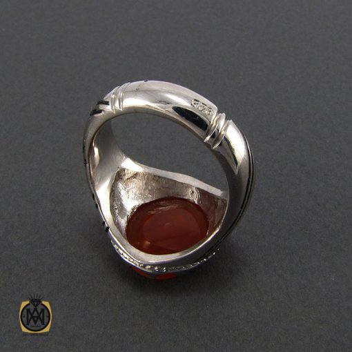 انگشتر عقیق یمن مردانه با حکاکی علی رایه الهدی - کد 8114 - تصویر 4