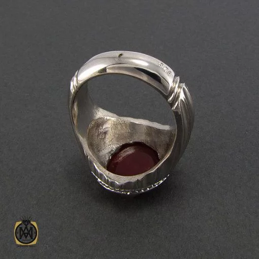 انگشتر عقیق یمن مردانه با حکاکی ورفعناه مكانا عليا - کد 8117 - تصویر 4