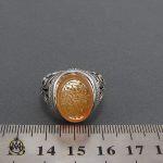 4 انگشتر عقیق یمن مردانه با حکاکی امان من النار الزوار الحسين (ع) مردانه - کد 8122 - تصویر 4