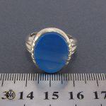 انگشتر عقیق آبی مردانه - کد 8133 - تصویر 4