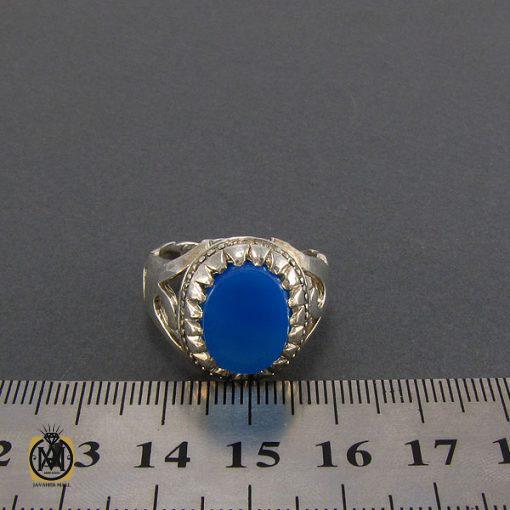4 انگشتر عقیق آبی مردانه - کد 8134 - تصویر 4