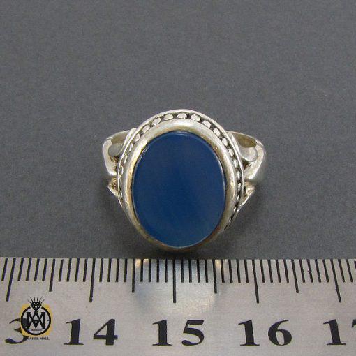 انگشتر عقیق آبی مردانه - کد 8136 - تصویر 4