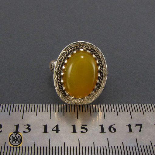 انگشتر عقیق زرد مردانه - کد 8140 - تصویر 4