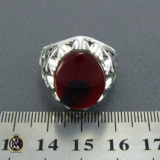 انگشتر عقیق یمن و زمرد مردانه - کد 8168 - تصویر 4