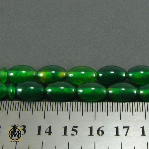 تسبیح سبز کهربای پودری 33 دانه هلی - کد 4072 - تصویر 4