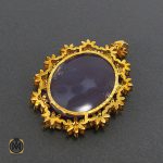 مدال عقیق یمن کبود و الماس اصل زنانه طرح رکسانا - کد 3001 - تصویر 4