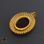 4 مدال عقیق یمن و الماس اصل زنانه طرح ارمغان - کد 3002 - تصویر 4