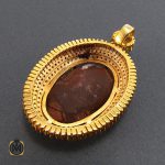 مدال فیروزه نیشابور و الماس اصل زنانه طرح تابان - کد 3003 - تصویر 4