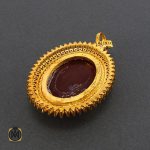 4 مدال عقیق یمن و الماس اصل زنانه طرح جانان - کد 3004 - تصویر 5