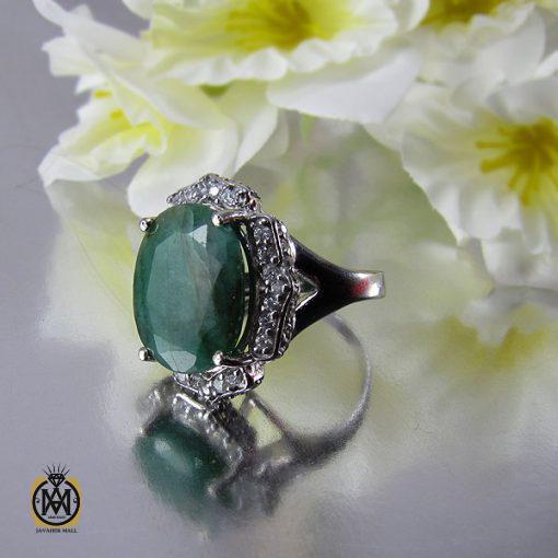 انگشتر زمرد زنانه اصل و درشت طرح کیانا  - کد 2005 - تصویر 5