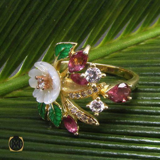 انگشتر تورمالین، کوارتز و صدف طرح پگاه زنانه -کد 2021 - تصویر 4