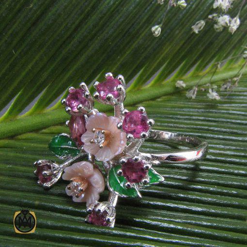 انگشتر تورمالین، کوارتز و صدف طرح ترنم زنانه -کد 2022 - تصویر 4