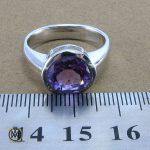 5 انگشتر آمتیست زنانه طرح هلما - کد 2040 - تصویر 6