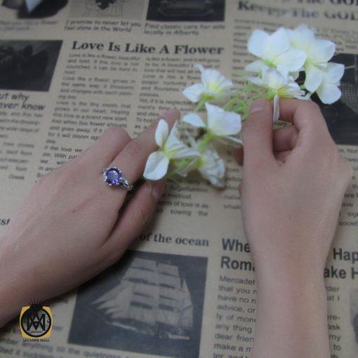 انگشتر آمتیست زنانه طرح پرناز - کد 2061 - تصویر 2