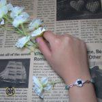 دستبند یاقوت کبود و زمرد زنانه طرح یاسمن – کد 1002 - تصویر 5