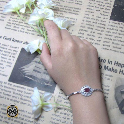 دستبند یاقوت سرخ زنانه – کد 1009 - تصویر 5