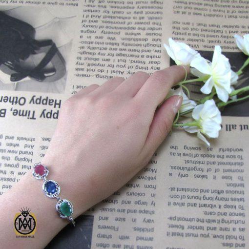 دستبند یاقوت و زمرد زنانه – کد 1010 - تصویر 5